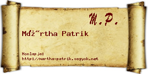 Mártha Patrik névjegykártya