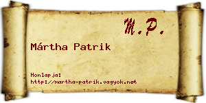 Mártha Patrik névjegykártya