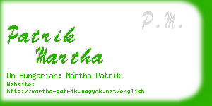 patrik martha business card