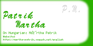 patrik martha business card